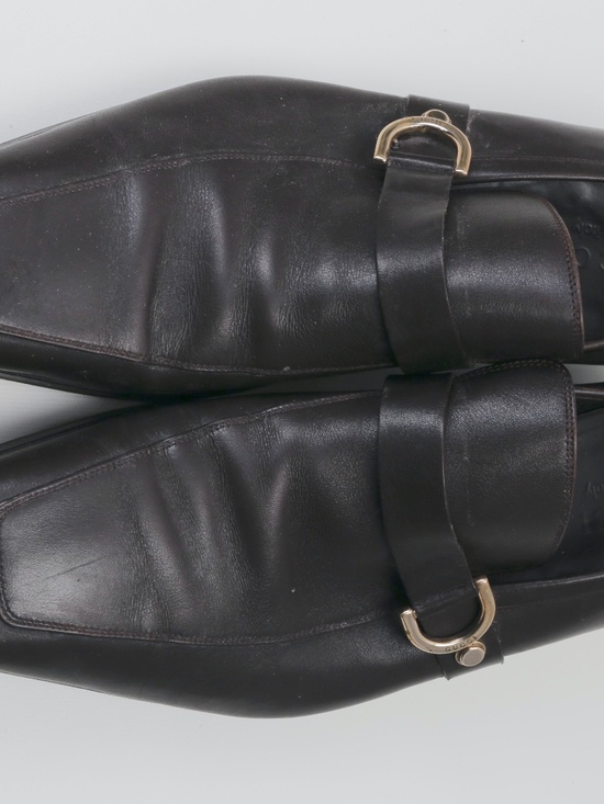 Gucci Vintage  Mens Brown Suede Horsebit Loafers Gold Bit Made In Italy Size 7.5 main image 6